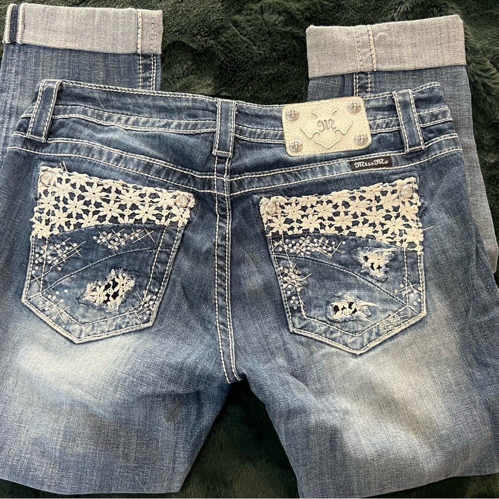 SOLD - Miss Me Cuffed Skinny Jeans